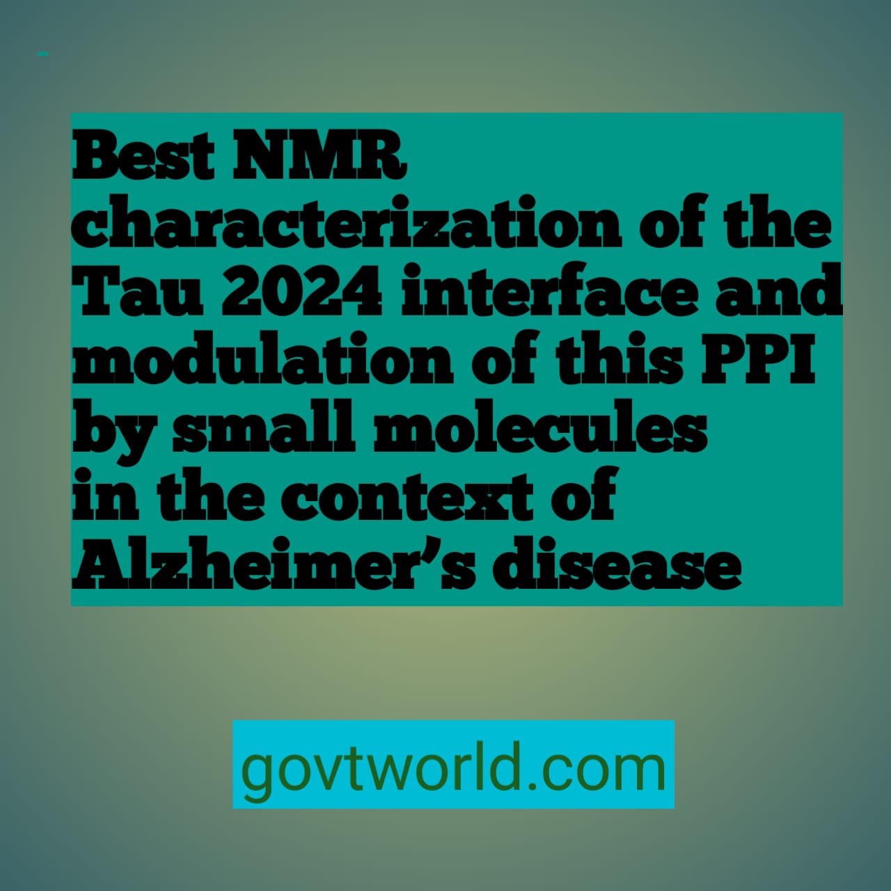 Best NMR characterization of the Tau 2024 interface and modulation of this PPI by small molecules in the context of Alzheimer’s disease