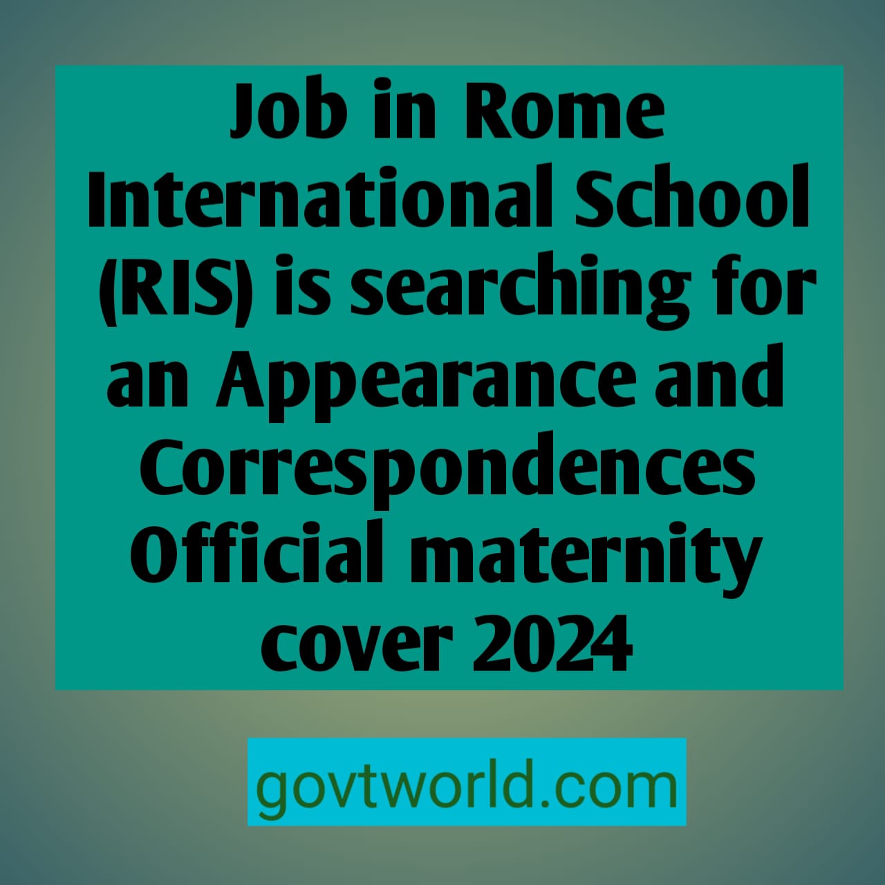 Job in Rome International School  (RIS) is searching for an Appearance and Correspondences Official maternity cover 2024